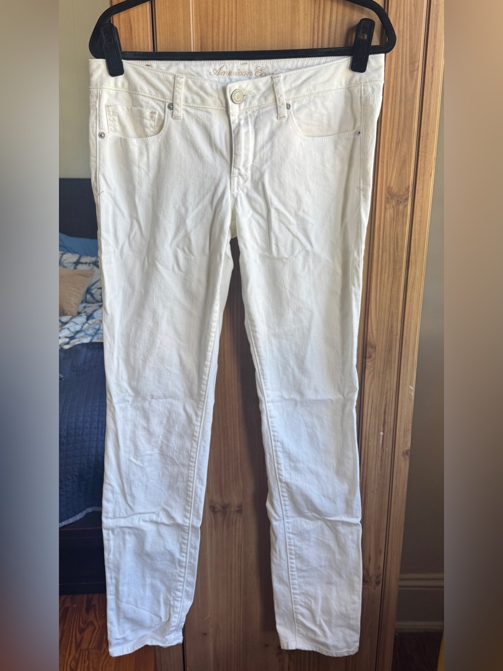 AE White skinny jean 8 long
